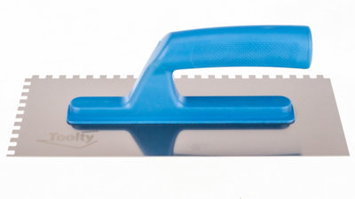 Toolty Stainless Steel Adhesive Notched Trowel with Plastic Handle - 270mm - 6x6mm - for Tiling Plastering Rendering DIY