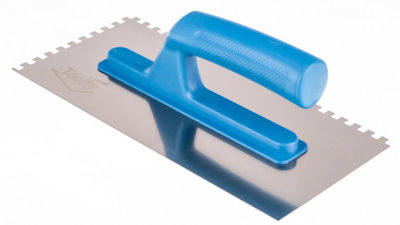 Toolty Stainless Steel Adhesive Notched Trowel with Plastic Handle - 270mm - 6x6mm - for Tiling Plastering Rendering DIY - 3