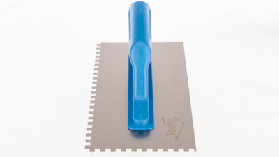 Toolty Stainless Steel Adhesive Notched Trowel with Plastic Handle - 270mm - 6x6mm - for Tiling Plastering Rendering DIY - 8