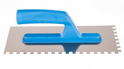 Toolty Stainless Steel Adhesive Notched Trowel with Plastic Handle - 270mm - 8x8mm - for Tiling Plastering Rendering DIY - 6