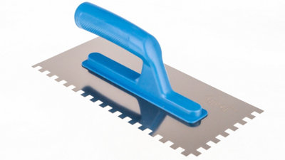 Toolty Stainless Steel Adhesive Notched Trowel with Plastic Handle - 270mm - 8x8mm - for Tiling Plastering Rendering DIY - 7