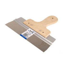Toolty Stainless Steel Filling Taping with Wooden Handle and Aluminum Profile 250x60mm for Plastering Rendering Finishing