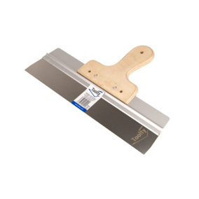 Toolty Stainless Steel Filling Taping with Wooden Handle and Aluminum Profile 350x60mm for Plastering Rendering Finishing