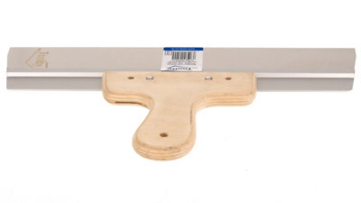 Toolty Stainless Steel Filling Taping with Wooden Handle and Aluminum Profile 350x60mm for Plastering Rendering Finishing - 6