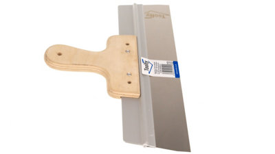 Toolty Stainless Steel Filling Taping with Wooden Handle and Aluminum Profile 350x60mm for Plastering Rendering Finishing - 5