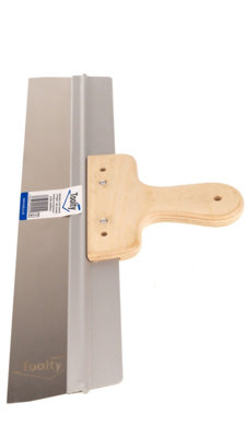Toolty Stainless Steel Filling Taping with Wooden Handle and Aluminum Profile 450x60mm for Plastering Rendering Finishing