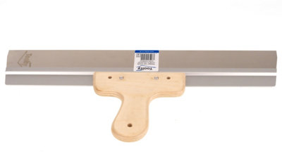 Toolty Stainless Steel Filling Taping with Wooden Handle and Aluminum Profile 450x60mm for Plastering Rendering Finishing - 5