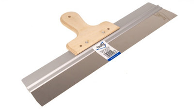 Toolty Stainless Steel Filling Taping with Wooden Handle and Aluminum Profile 450x60mm for Plastering Rendering Finishing - 4