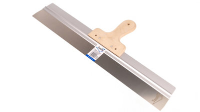 Toolty Stainless Steel Filling Taping with Wooden Handle and Aluminum Profile 600x60mm for Plastering Rendering Finishing