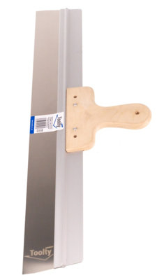 Toolty Stainless Steel Filling Taping with Wooden Handle and Aluminum Profile 600x60mm for Plastering Rendering Finishing