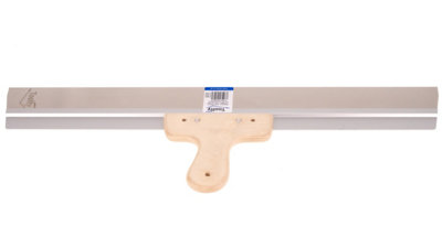 Toolty Stainless Steel Filling Taping with Wooden Handle and Aluminum Profile 600x60mm for Plastering Rendering Finishing - 6