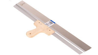 Toolty Stainless Steel Filling Taping with Wooden Handle and Aluminum Profile 600x60mm for Plastering Rendering Finishing - 7
