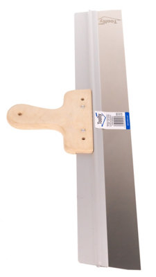 Toolty Stainless Steel Filling Taping with Wooden Handle and Aluminum Profile 600x60mm for Plastering Rendering Finishing - 4