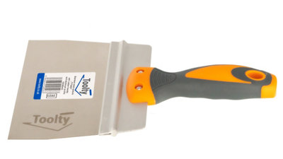 Toolty Stainless Steel Spatula Taping Filling with Rubber Handle and Aluminum Profile 150x90mm for Plastering Finishing DIY