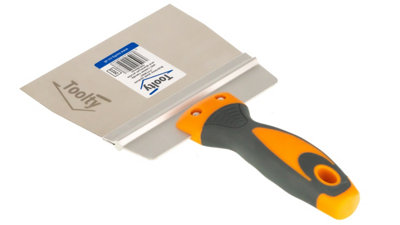 Toolty Stainless Steel Spatula Taping Filling with Rubber Handle and Aluminum Profile 150x90mm for Plastering Finishing DIY - 3