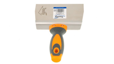 Toolty Stainless Steel Spatula Taping Filling with Rubber Handle and Aluminum Profile 150x90mm for Plastering Finishing DIY - 6