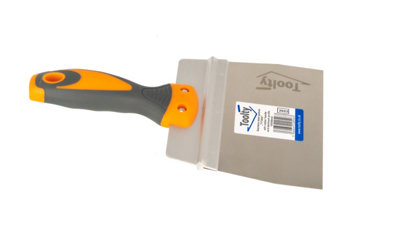 Toolty Stainless Steel Spatula Taping Filling with Rubber Handle and Aluminum Profile 150x90mm for Plastering Finishing DIY - 4
