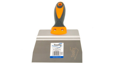 Toolty Stainless Steel Spatula Taping Filling with Rubber Handle and Aluminum Profile 150x90mm for Plastering Finishing DIY - 8