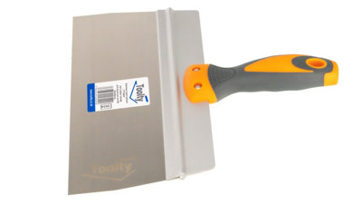 Toolty Stainless Steel Spatula Taping Filling with Rubber Handle and Aluminum Profile 250x90mm for Plastering Finishing DIY