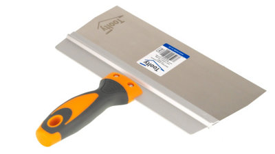 Toolty Stainless Steel Spatula Taping Filling with Rubber Handle and Aluminum Profile 250x90mm for Plastering Finishing DIY - 7