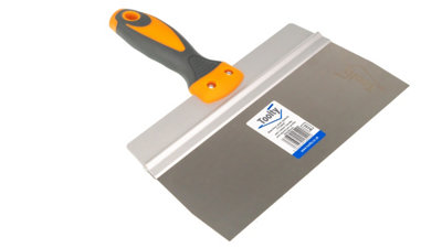 Toolty Stainless Steel Spatula Taping Filling with Rubber Handle and Aluminum Profile 250x90mm for Plastering Finishing DIY - 5