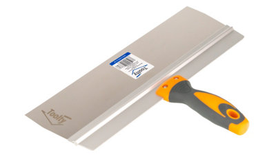 Toolty Stainless Steel Spatula Taping Filling with Rubber Handle and Aluminum Profile 350x90mm for Plastering Finishing DIY