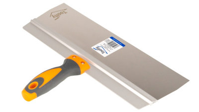 Toolty Stainless Steel Spatula Taping Filling with Rubber Handle and Aluminum Profile 350x90mm for Plastering Finishing DIY - 7