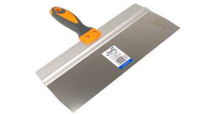 Toolty Stainless Steel Spatula Taping Filling with Rubber Handle and Aluminum Profile 350x90mm for Plastering Finishing DIY - 5