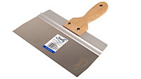 Toolty Stainless Steel Spatula Taping Filling with Wooden Handle and Aluminum Profile 250x90mm for Plastering Finishing DIY
