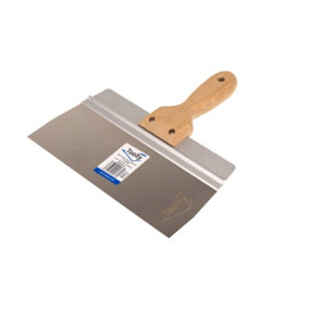 Toolty Stainless Steel Spatula Taping Filling with Wooden Handle and Aluminum Profile 250x90mm for Plastering Finishing DIY