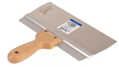 Toolty Stainless Steel Spatula Taping Filling with Wooden Handle and Aluminum Profile 250x90mm for Plastering Finishing DIY - 7