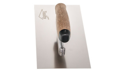 Toolty Stainless Steel Trowel with Cork Handle on Aluminium Foot 270mm for Plastering Rendering Finishing Smoothing DIY - 6