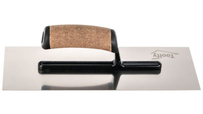 Toolty Stainless Steel Trowel with Cork Handle on Aluminium Foot 320mm for Plastering Rendering Finishing Smoothing DIY - 4