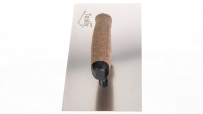 Toolty Stainless Steel Trowel with Cork Handle on Polyamide Foot 270mm for Plastering Rendering Finishing Smoothing DIY