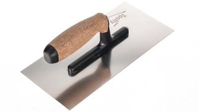 Toolty Stainless Steel Trowel with Cork Handle on Polyamide Foot 270mm for Plastering Rendering Finishing Smoothing DIY - 3