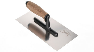 Toolty Stainless Steel Trowel with Cork Handle on Polyamide Foot 270mm for Plastering Rendering Finishing Smoothing DIY - 5