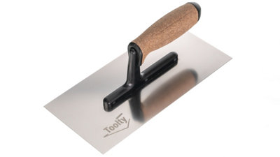 Toolty Stainless Steel Trowel with Cork Handle on Polyamide Foot 270mm for Plastering Rendering Finishing Smoothing DIY - 7