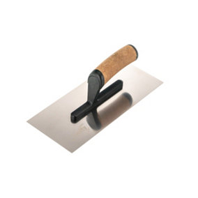 Toolty Stainless Steel Trowel with Cork Handle on Polyamide Foot 280mm for Plastering Rendering Finishing Smoothing DIY