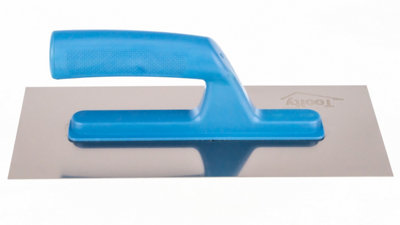 Toolty Stainless Steel Trowel with Plastic Handle - 270mm - for Adhesive Mortars Tiles Tiling Plastering Rendering DIY - 6