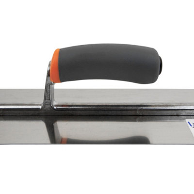 Toolty Stainless Steel Trowel with Rubber Handle on Aluminium Foot 320mm for Smoothing Plaster Mortar Adhesive DIY - 4