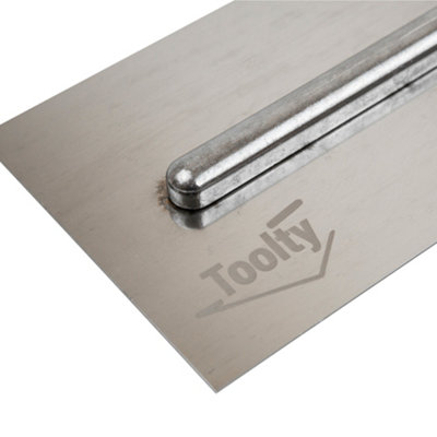 Toolty Stainless Steel Trowel with Rubber Handle on Aluminium Foot 320mm for Smoothing Plaster Mortar Adhesive DIY - 9