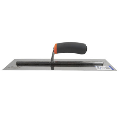 Toolty Stainless Steel Trowel with Rubber Handle on Aluminium Foot 400mm for Smoothing Plaster Mortar Adhesive DIY - 6