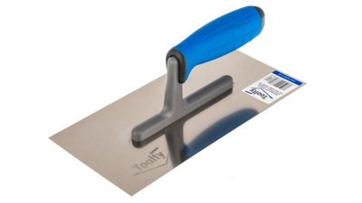 Toolty Stainless Steel Trowel with Rubber Handle on Polyamide Foot 270mm for Smoothing Plaster Mortar Adhesive DIY