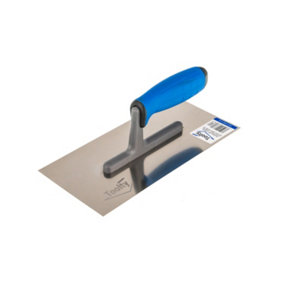Toolty Stainless Steel Trowel with Rubber Handle on Polyamide Foot 270mm for Smoothing Plaster Mortar Adhesive DIY