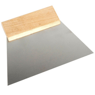 Toolty Stainless Steel Trowel with Wooden Handle 180mm for Adhesive