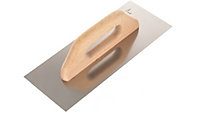 Toolty Stainless Steel Trowel with Wooden Handle 320mm for Smoothing Plaster Mortar Adhesive Plastering DIY