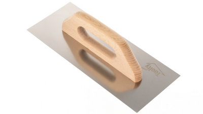 Toolty Stainless Steel Trowel with Wooden Handle 320mm for Smoothing Plaster Mortar Adhesive Plastering DIY - 3