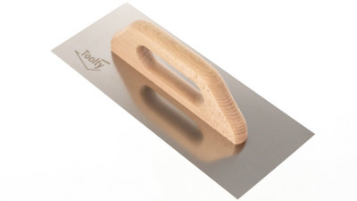 Toolty Stainless Steel Trowel with Wooden Handle 320mm for Smoothing Plaster Mortar Adhesive Plastering DIY - 5