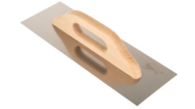 Toolty Stainless Steel Trowel with Wooden Handle 360mm for Smoothing Plaster Mortar Adhesive Plastering DIY - 3
