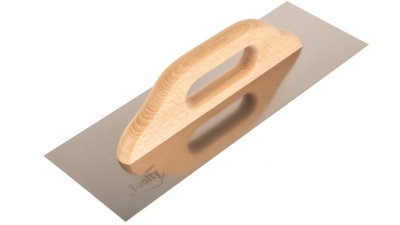 Toolty Stainless Steel Trowel with Wooden Handle 360mm for Smoothing Plaster Mortar Adhesive Plastering DIY - 6